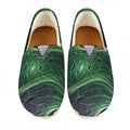 Green Fractal Print Casual Shoes