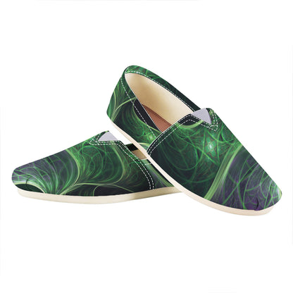 Green Fractal Print Casual Shoes