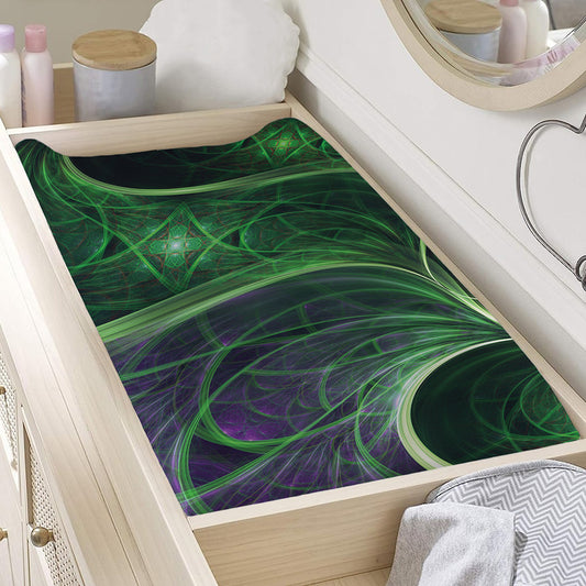 Green Fractal Print Changing Pad Cover