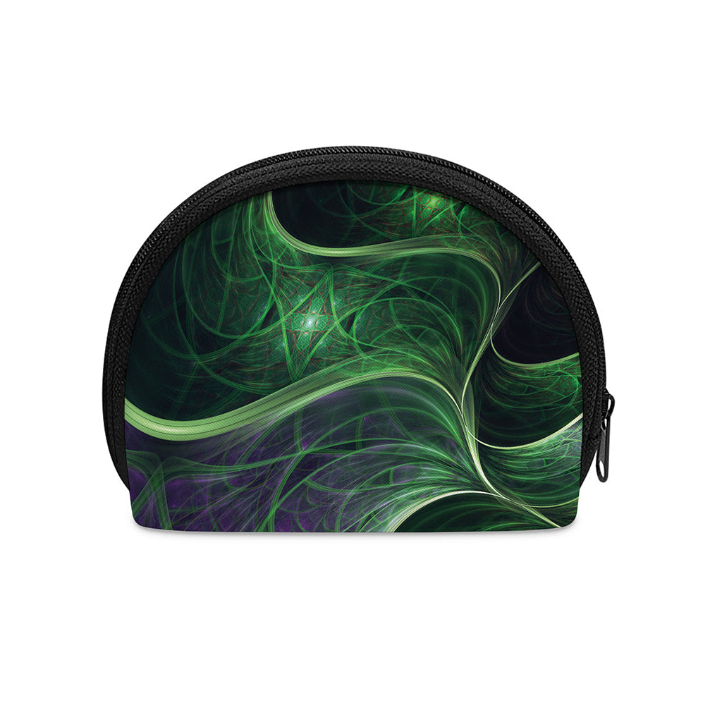 Green Fractal Print Coin Purse