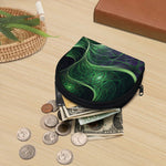 Green Fractal Print Coin Purse