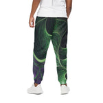 Green Fractal Print Cotton Pants