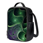 Green Fractal Print Crossbody Lunch Bag