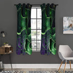 Green Fractal Print Curtain