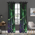 Green Fractal Print Curtain