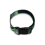 Green Fractal Print Dog Collar