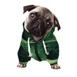Green Fractal Print Dog Zip Up Hoodie