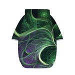 Green Fractal Print Dog Zip Up Hoodie