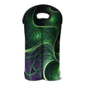 Green Fractal Print Double Neoprene Wine Tote