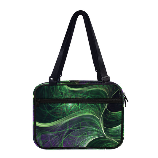 Green Fractal Print Double Strap Bible Bag