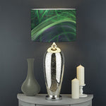 Green Fractal Print Drum Lamp Shade