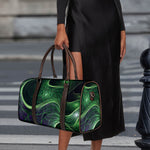 Green Fractal Print Duffle Bag