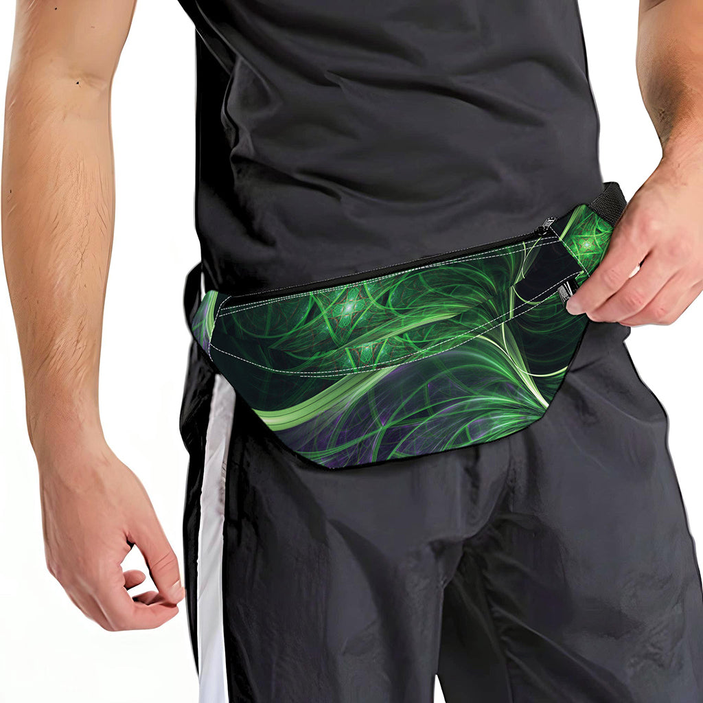 Green Fractal Print Fanny Pack