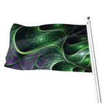 Green Fractal Print Flag