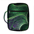 Green Fractal Print Front Pocket Bible Bag