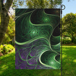 Green Fractal Print Garden Flag