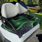 Green Fractal Print Golf Cart Seat Cover