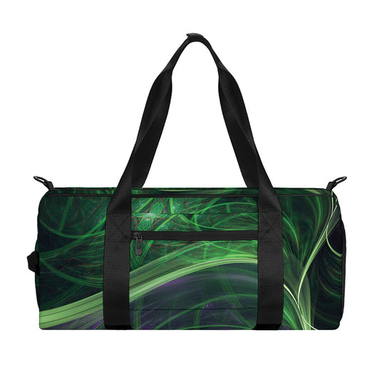 Green Fractal Print Gym Bag