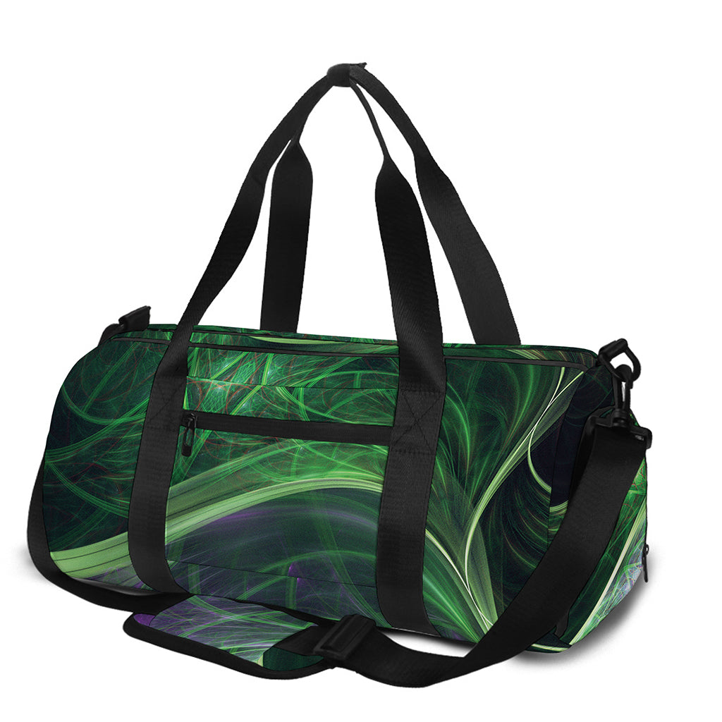 Green Fractal Print Gym Bag