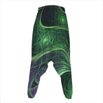 Green Fractal Print Hammer Pants