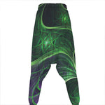 Green Fractal Print Hammer Pants
