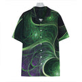 Green Fractal Print Hawaiian Shirt