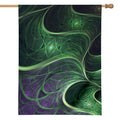 Green Fractal Print House Flag