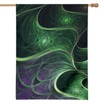 Green Fractal Print House Flag