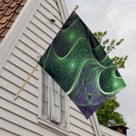 Green Fractal Print House Flag