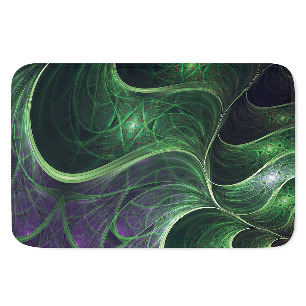 Green Fractal Print Indoor Door Mat