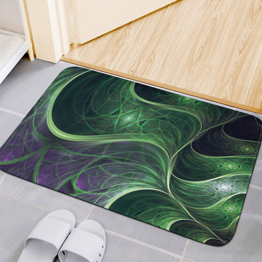 Green Fractal Print Indoor Door Mat