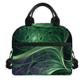 Green Fractal Print Insulated Lunch Bag