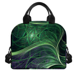 Green Fractal Print Insulated Lunch Bag