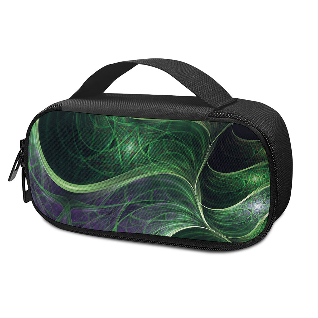 Green Fractal Print Insulin Cooler Travel Case
