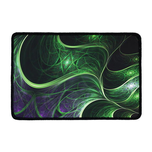 Green Fractal Print Kitchen Mat