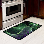 Green Fractal Print Kitchen Mat