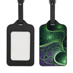 Green Fractal Print Luggage Tag