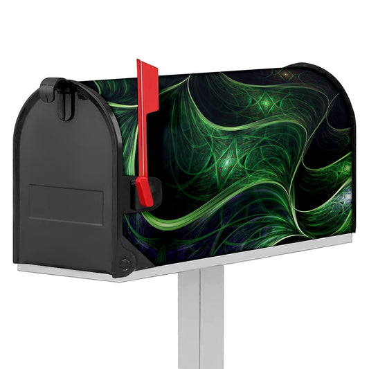 Green Fractal Print Mailbox Cover
