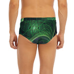 Green Fractal Print Men's Briefs