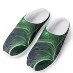 Green Fractal Print Mesh Casual Shoes