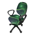 Green Fractal Print Office Chair Cover