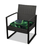 Green Fractal Print Outdoor Seat Cushion Cover