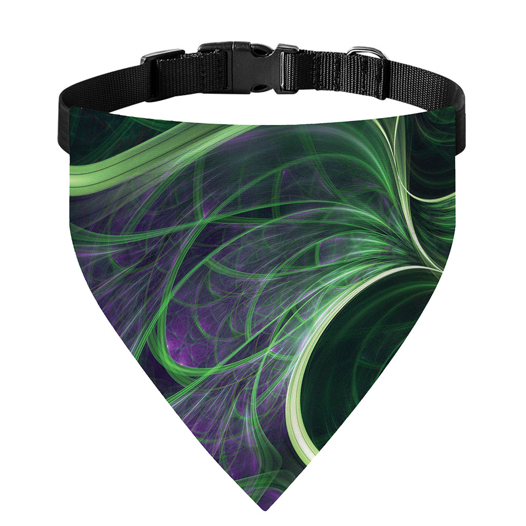 Green Fractal Print Over The Collar Dog Bandana