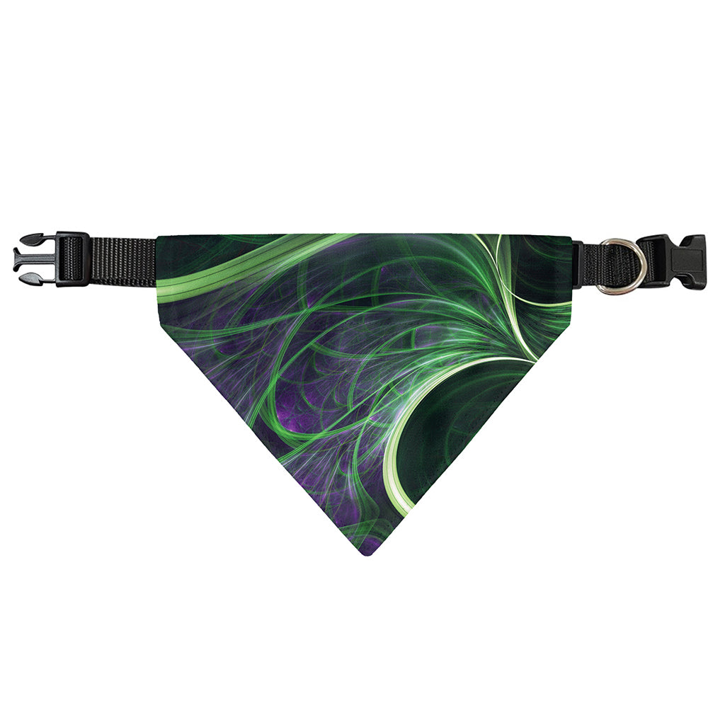 Green Fractal Print Over The Collar Dog Bandana