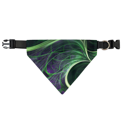 Green Fractal Print Over The Collar Dog Bandana