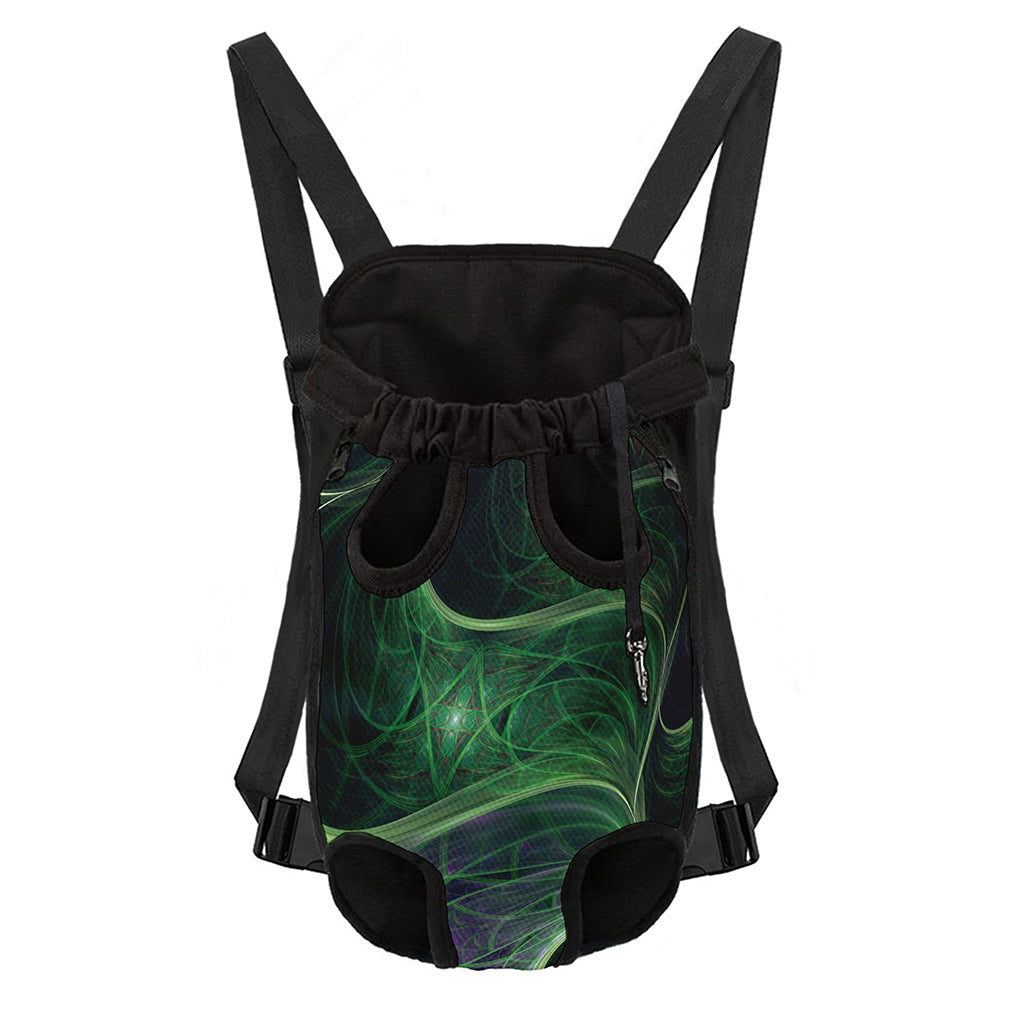Green Fractal Print Pet Carrier Backpack