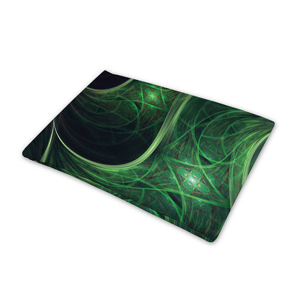 Green Fractal Print Pet Cooling Mat Cover