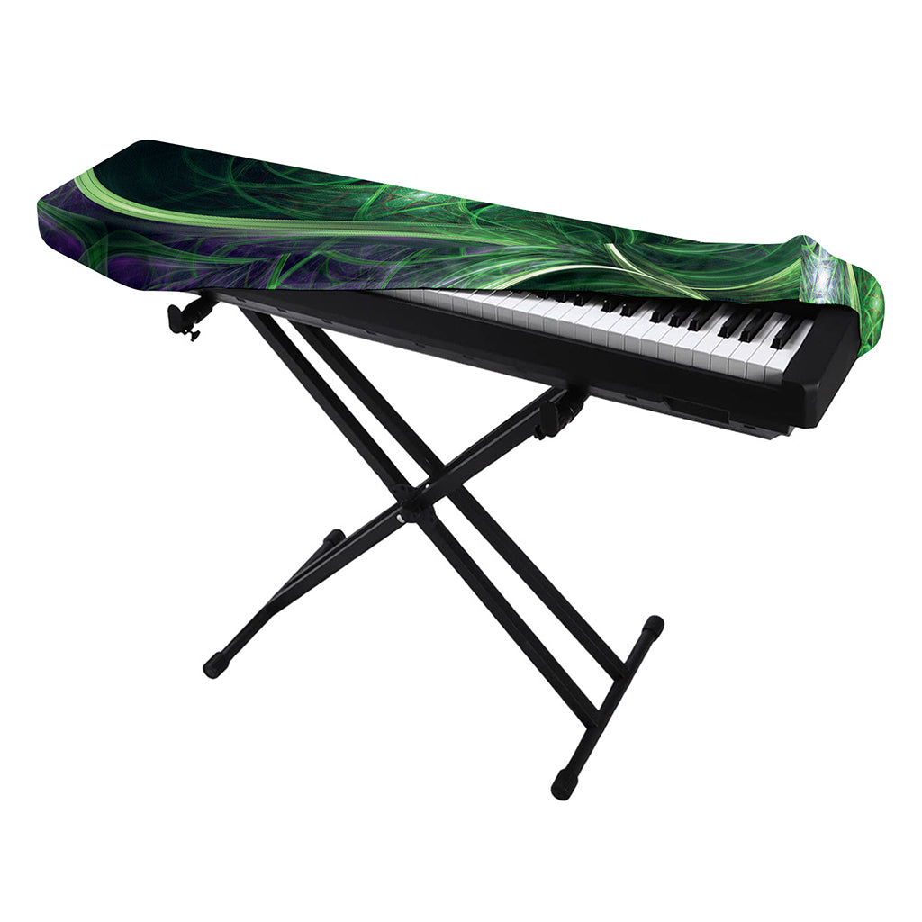 Green Fractal Print Piano Keyboard Cover