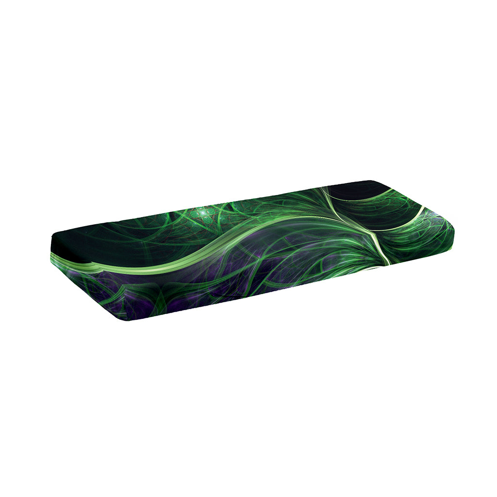 Green Fractal Print Piano Keyboard Cover