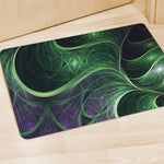Green Fractal Print Polyester Doormat